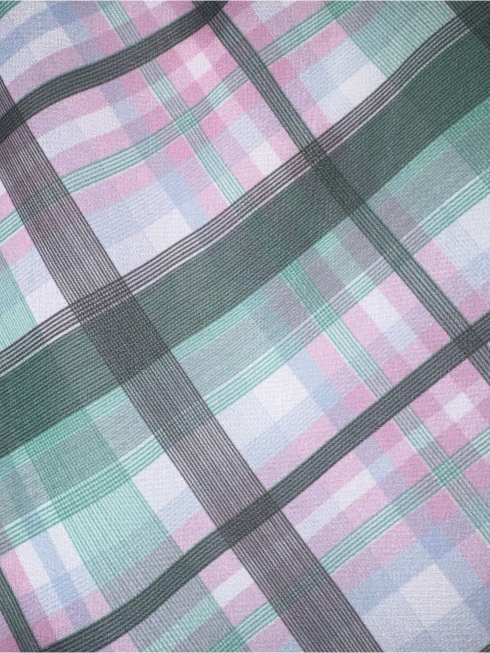 Ann Taylor Green Pink Plaid Drop Waist Short Sleeve chiffon lightweight Dress 8 - Picture 11 of 14